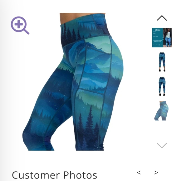 Constantly Varied Gear Blue Green Capri Leggings Dynamic Abstract Design - Picture 2 of 5